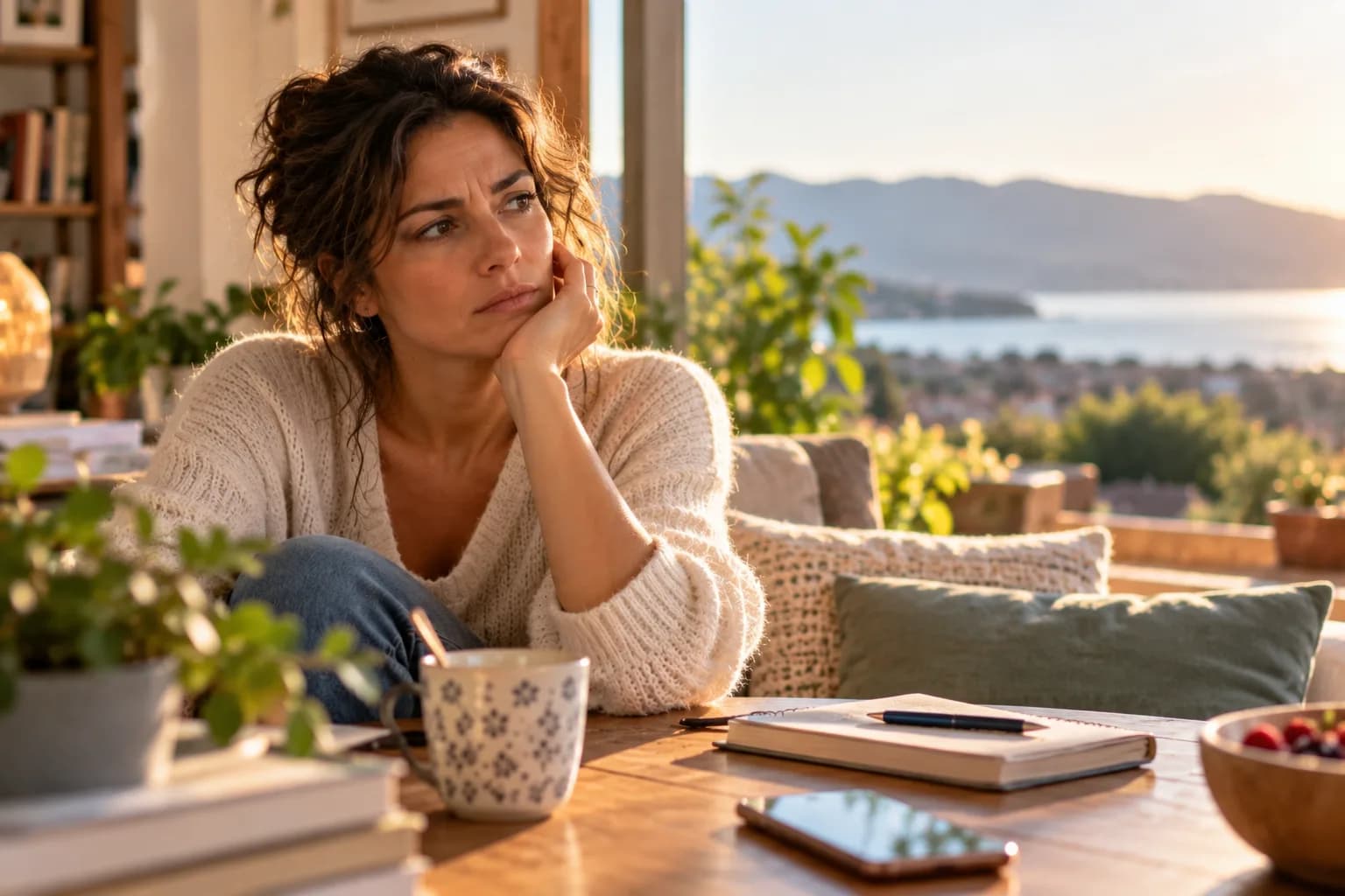 Pensive Morning by the Lake
